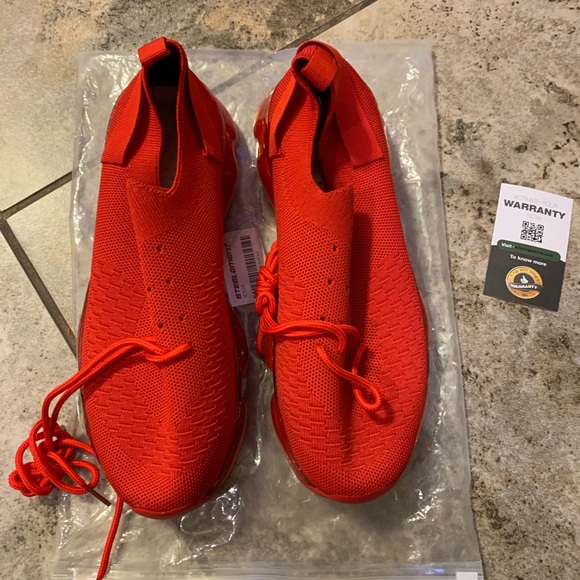 steelement Shoes - Women's Elastic Stretch Mesh Casual Slip On Air Cushion Sneakers Red Size 8